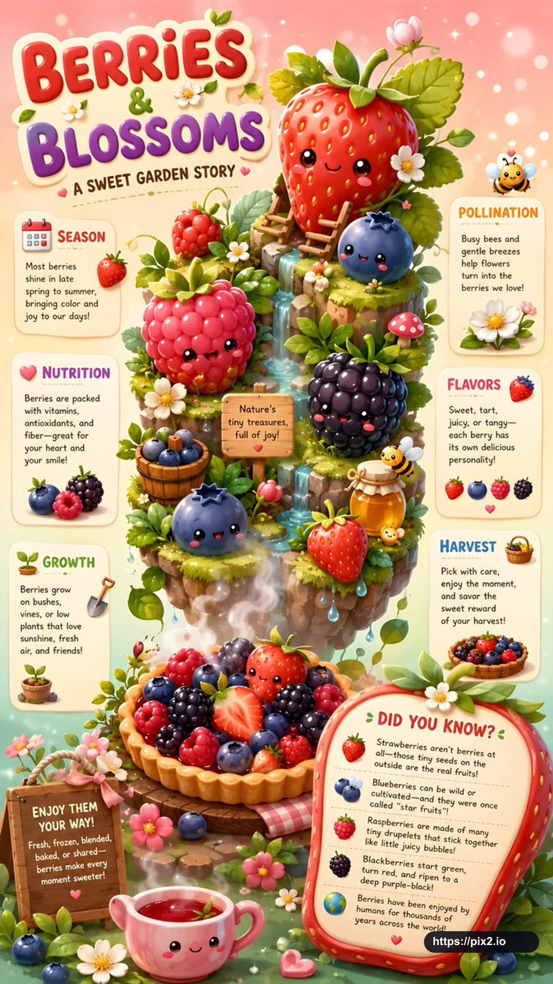 Berries and Blossoms Infographic Poster