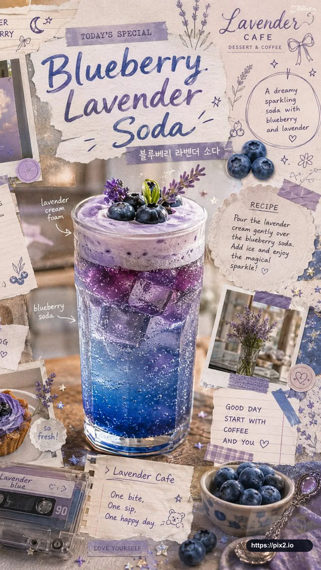 Blueberry Lavender Soda Scrapbook Poster