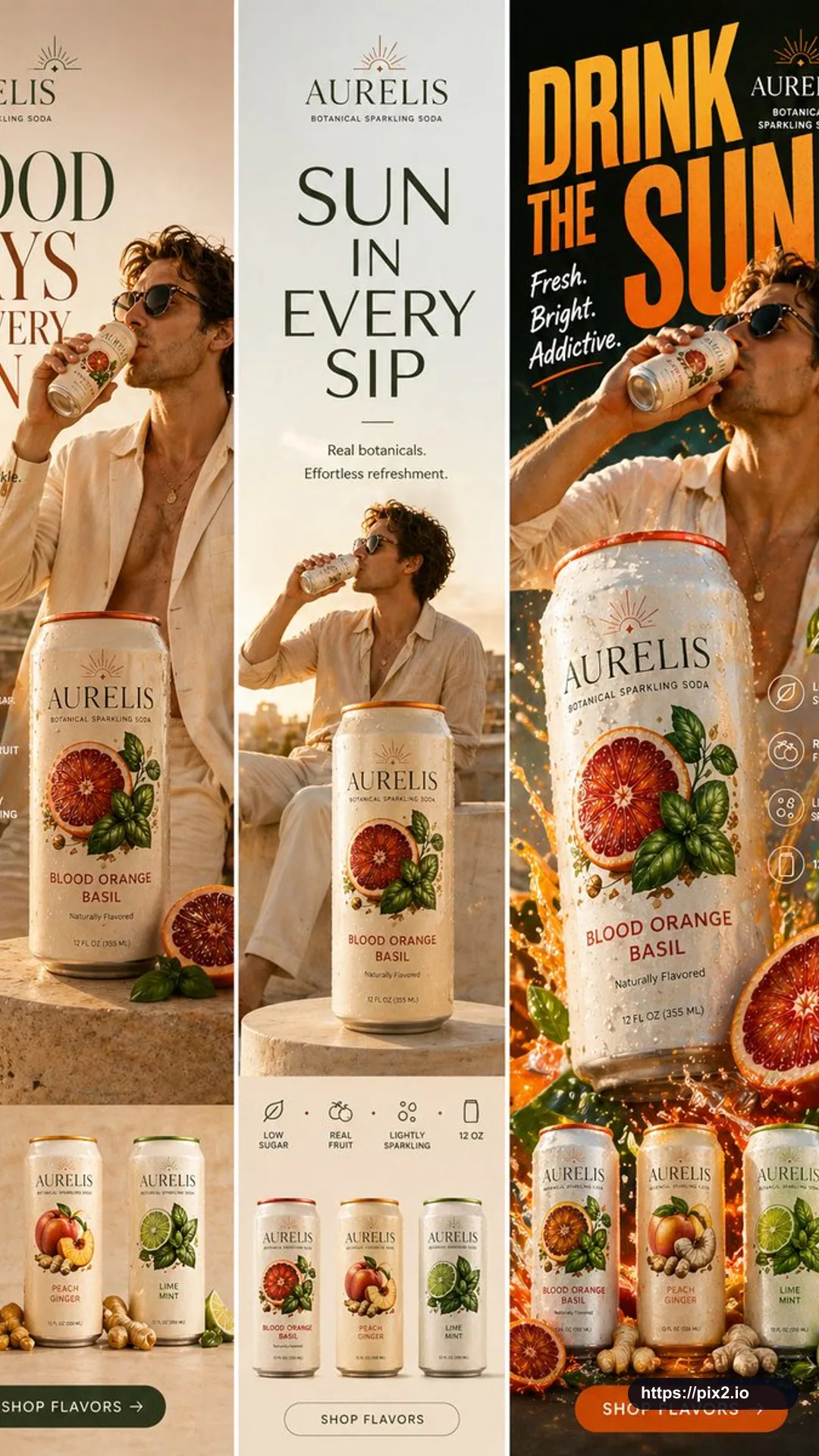 High-Fashion Beverage Campaign Set
