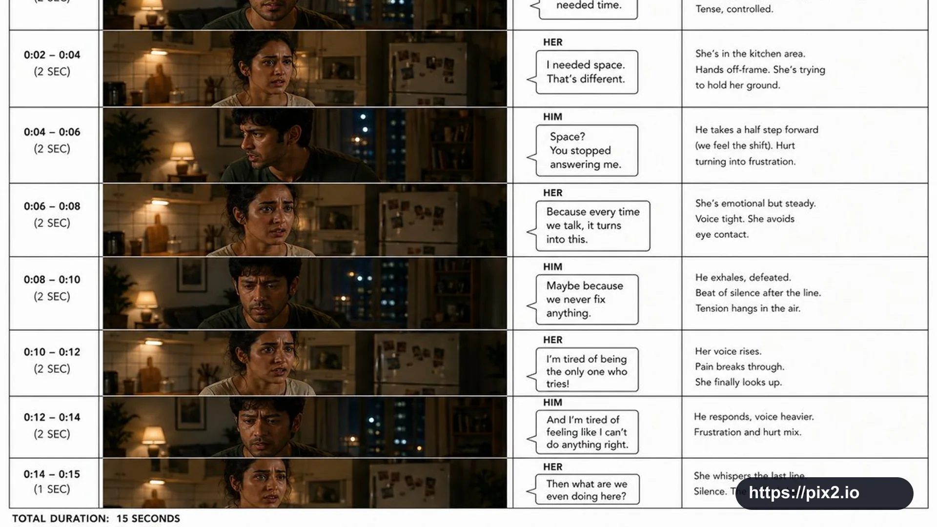 Apartment Drama Storyboard Animation Sheet