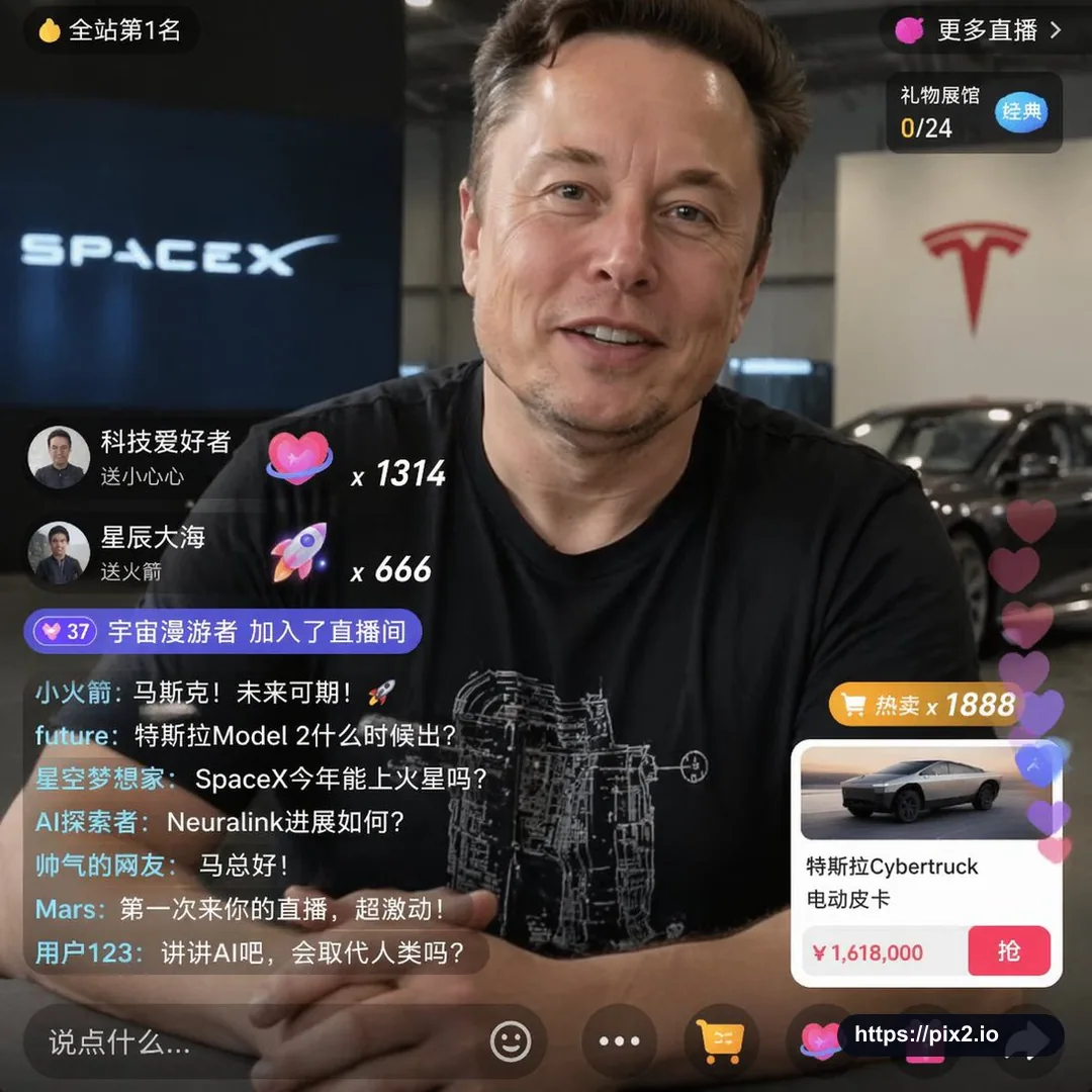 E-Commerce Live Stream UI Mockup