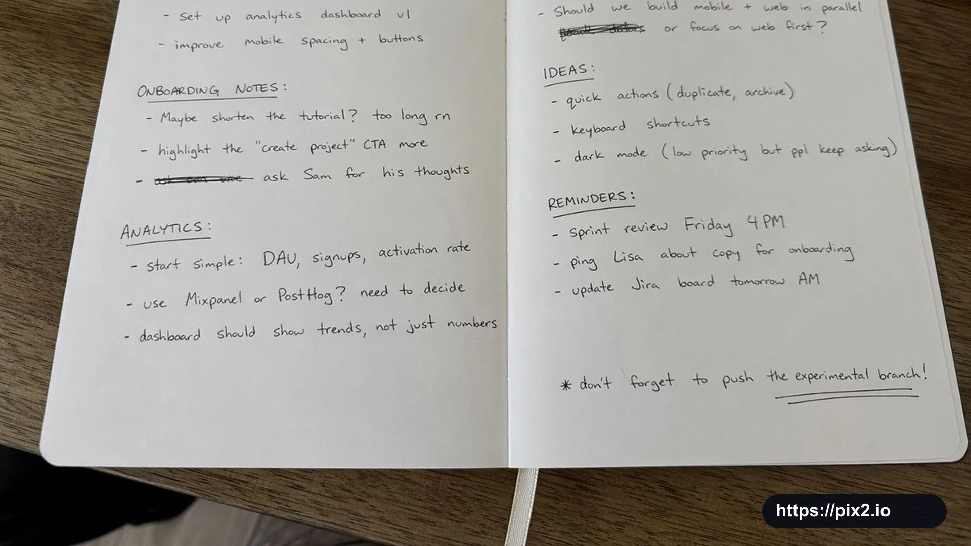 Handwritten Notebook Photo