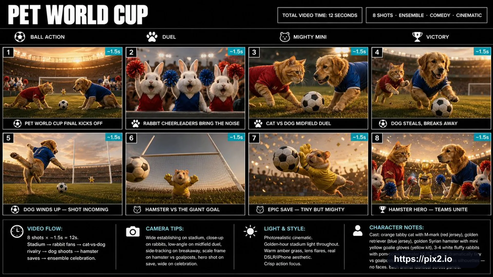 Pet Championship Storyboard Sheet