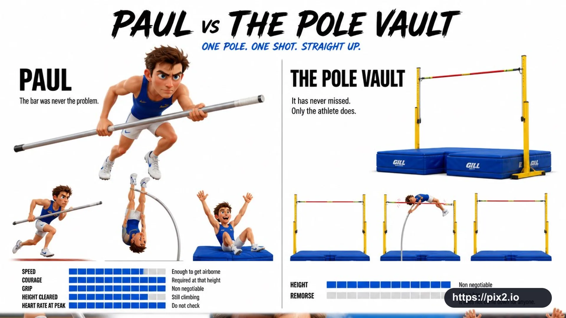 3D Pole Vault Character Design Sheet