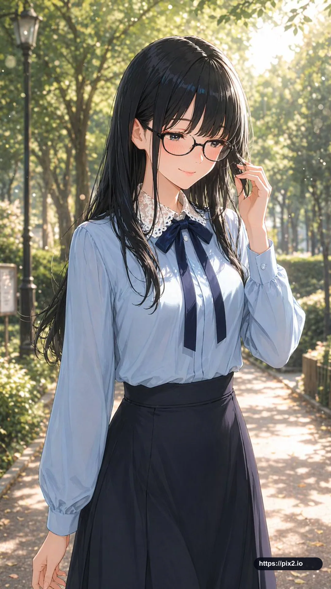 Gentle Woman With Glasses Portrait