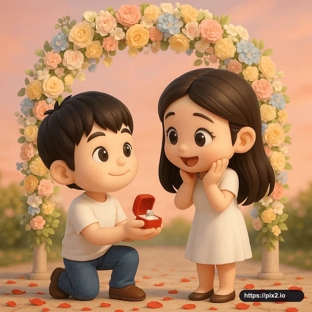 Chibi 3D Proposal Scene