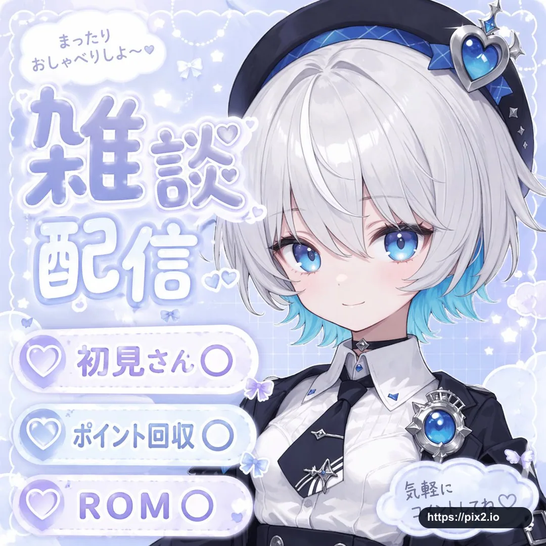 Pastel Blue VTuber Thumbnail
