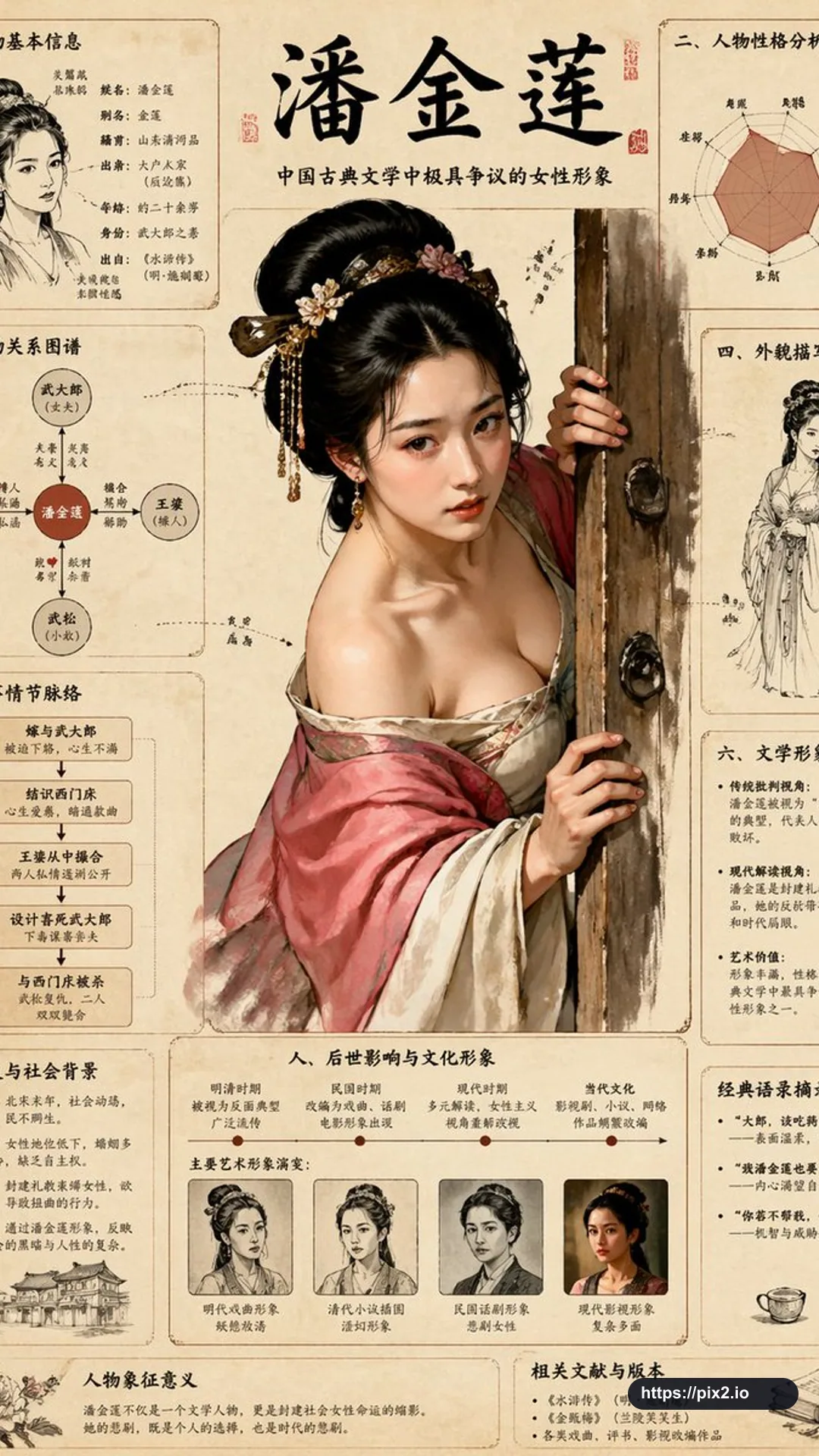 Pan Jinlian Illustrated Encyclopedia Infographic