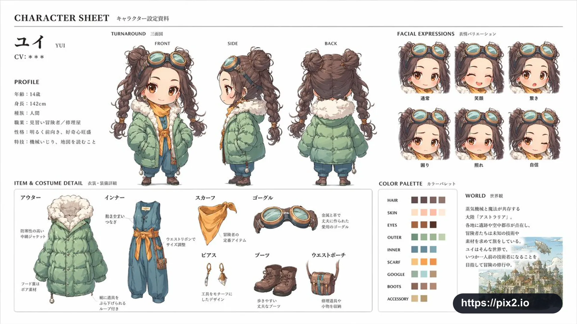 Official Character Sheet Layout