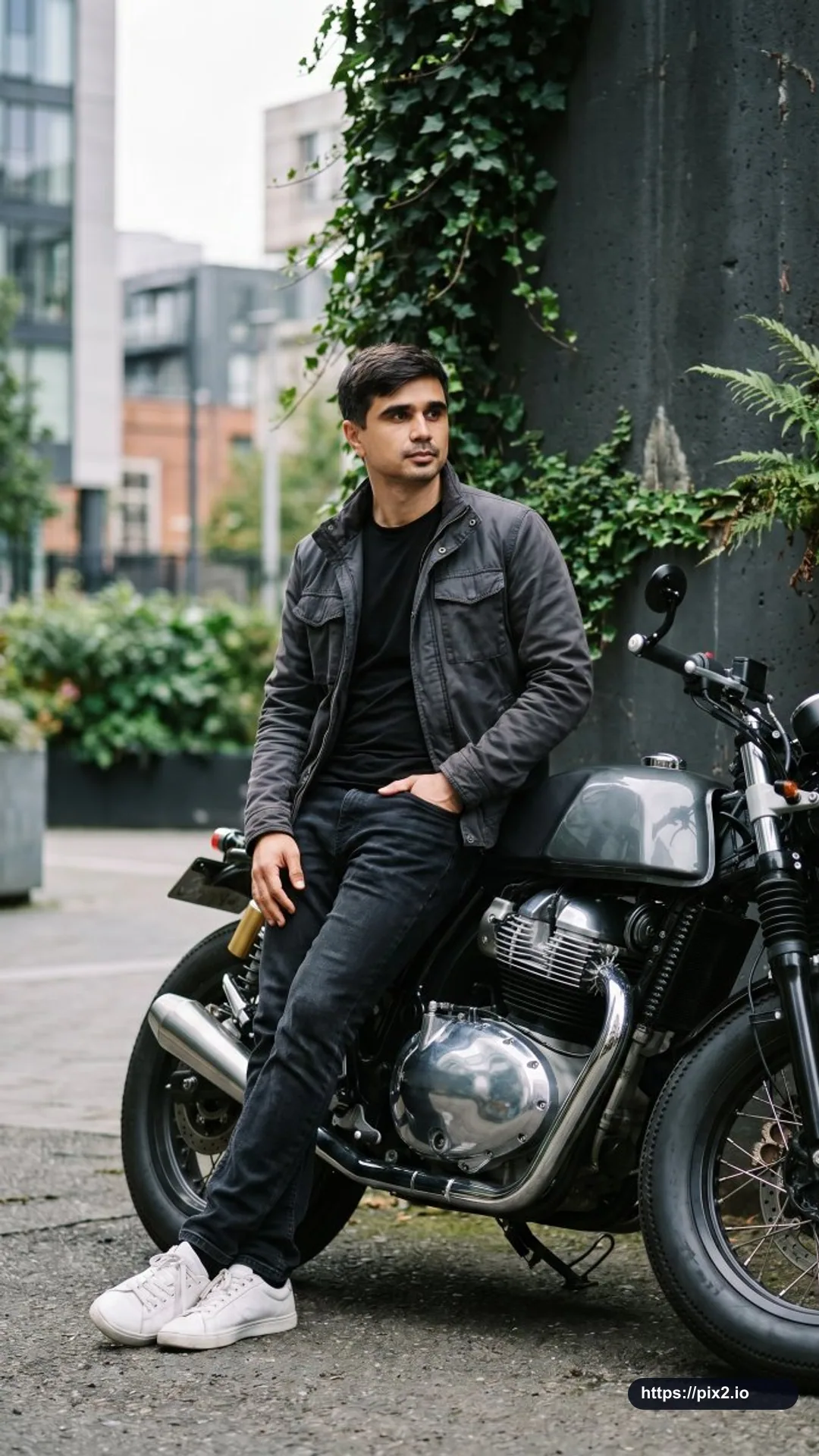 Urban Motorcycle Fashion Portrait