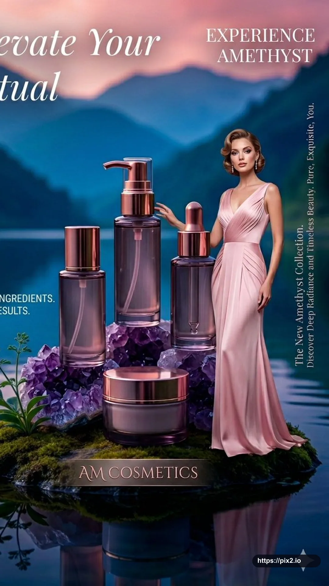Luxury Amethyst Skincare Product Scene