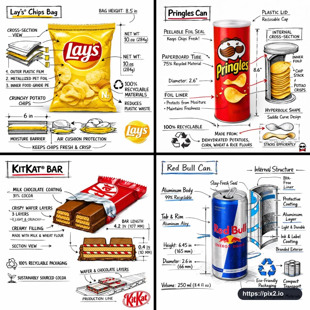 Snack Technical Infographic Overlay