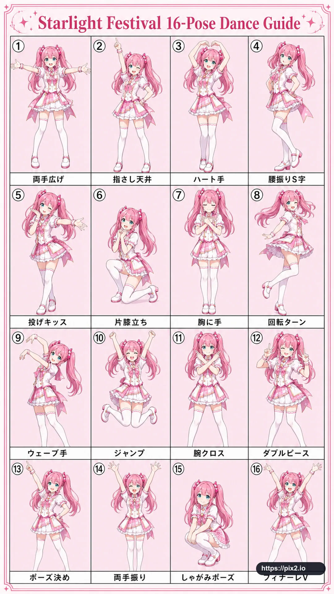 Anime Idol Dance Choreography Chart