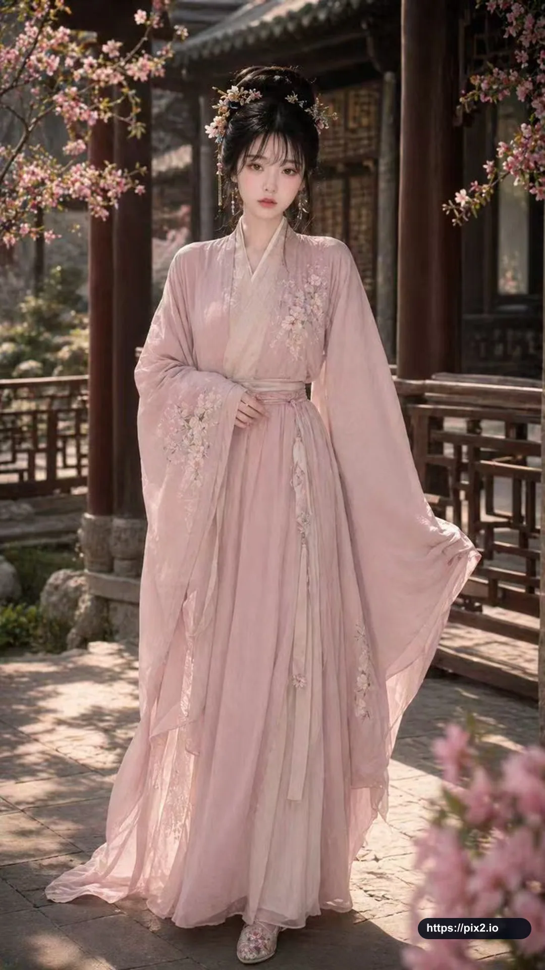 Song Dynasty Hanfu Courtyard Portrait