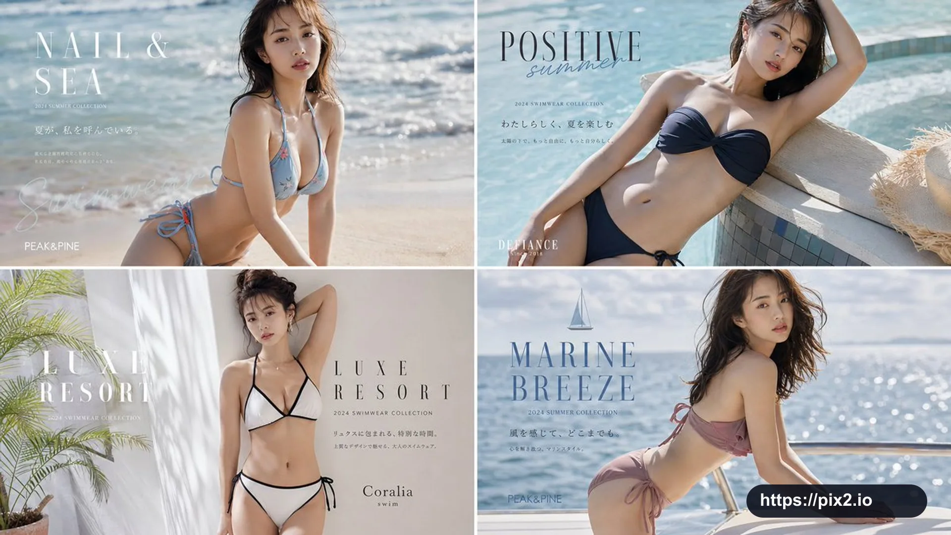 水着ファッション雑誌4分割広告