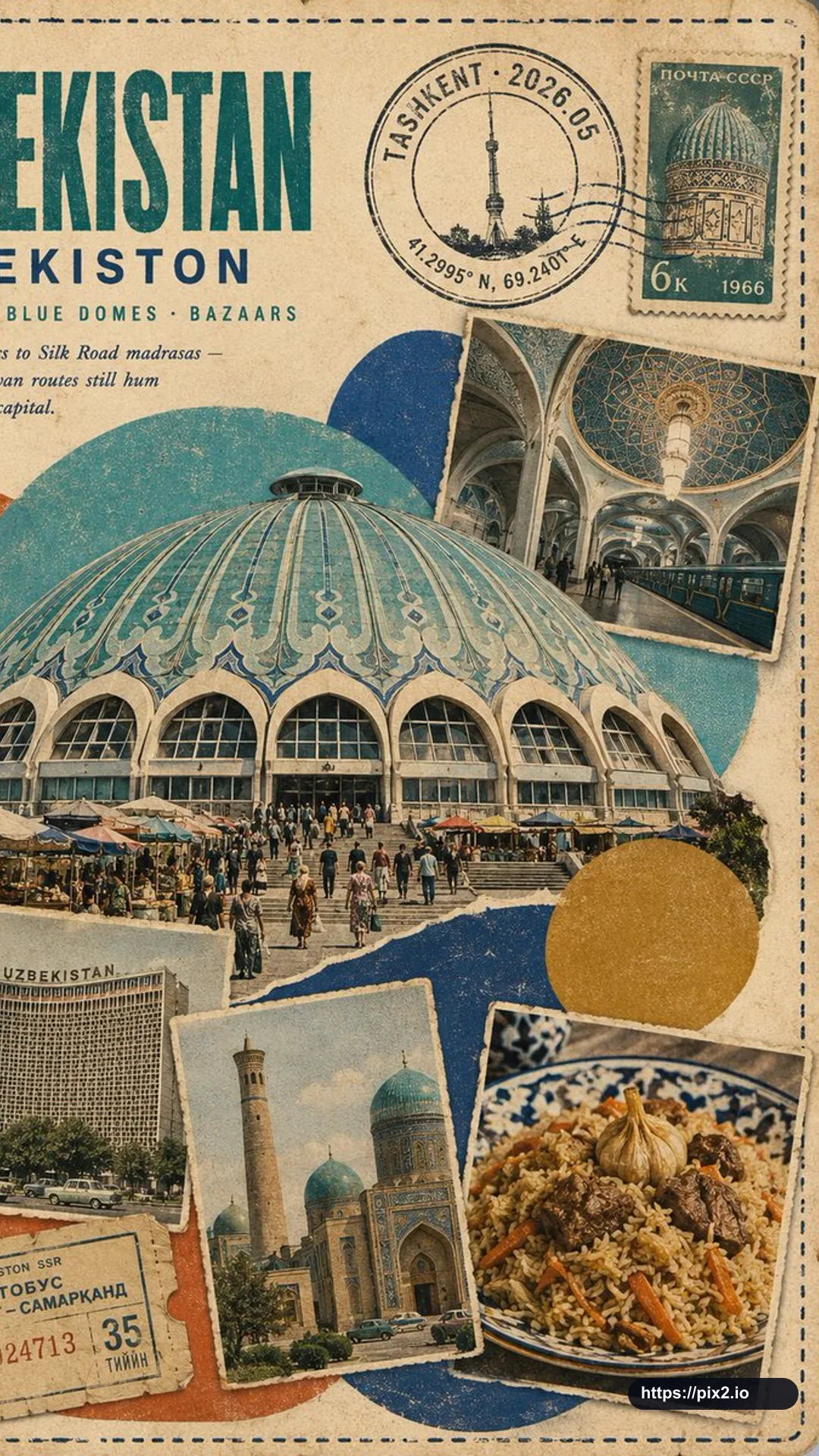 Vintage Travel Collage Poster