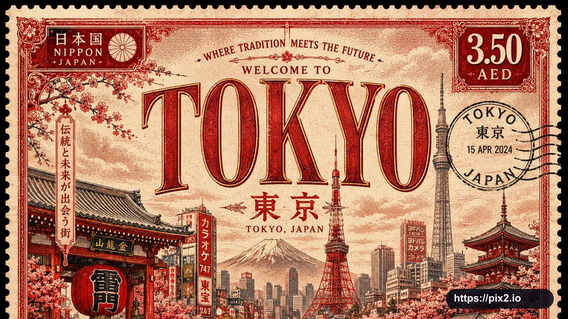 Vintage Travel Postage Stamp