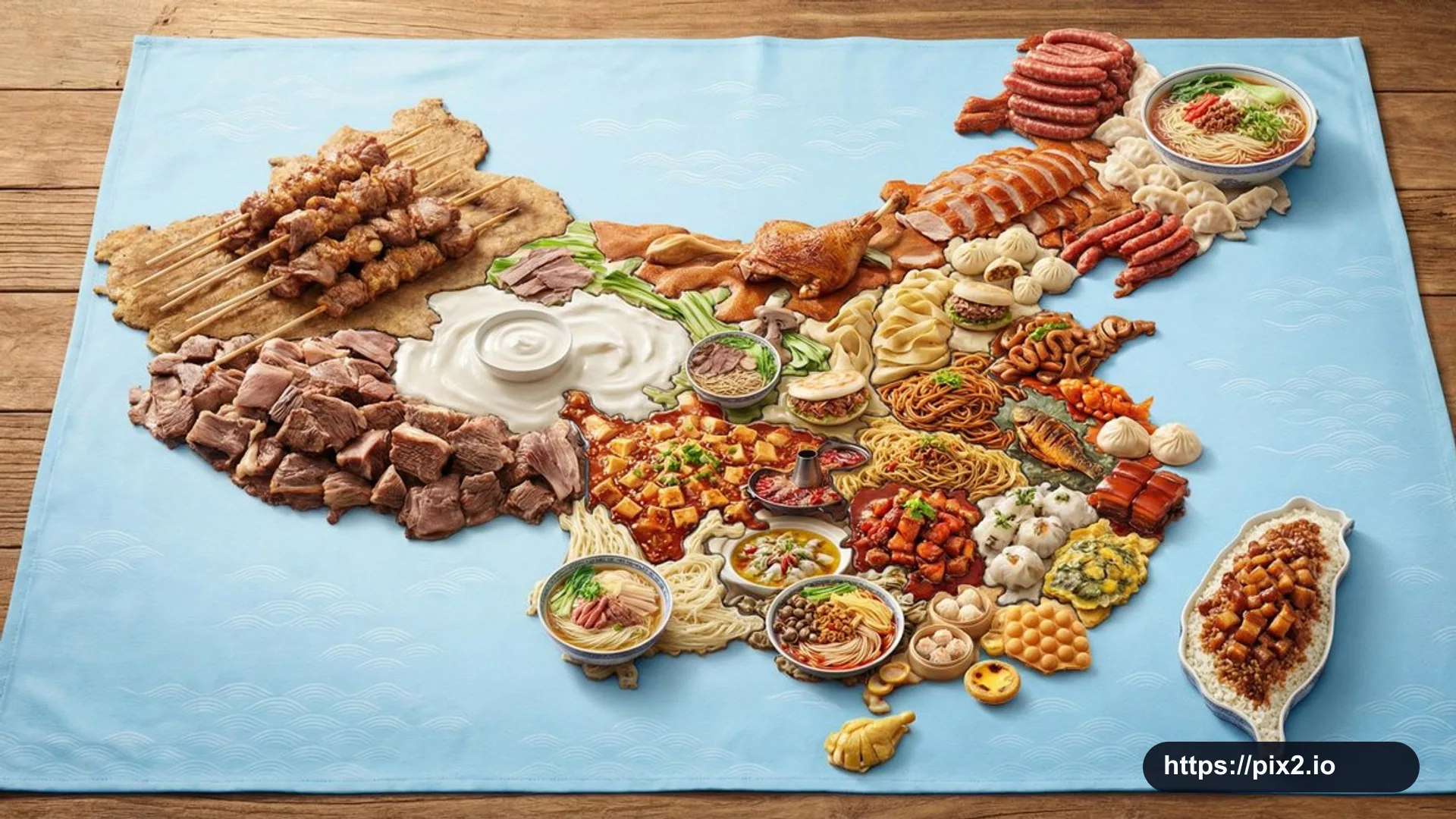 Regional Food Map Collage