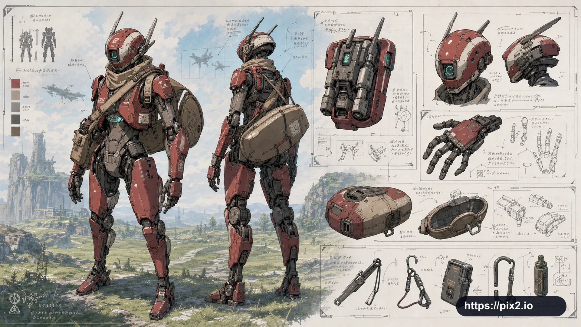 Anime Mecha Mechanical Design Sheet