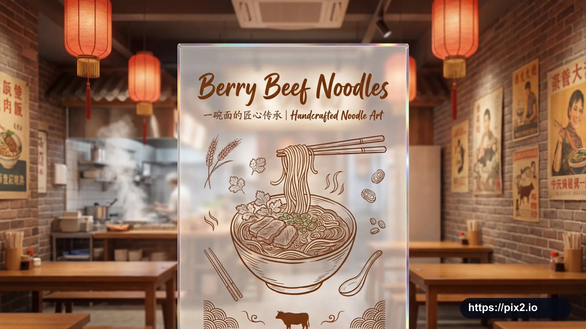 Beef Noodle Restaurant Acrylic Sign