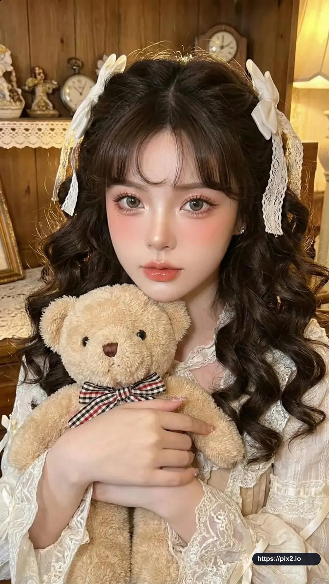 Identity-Preserving Dollcore Teddy Portrait
