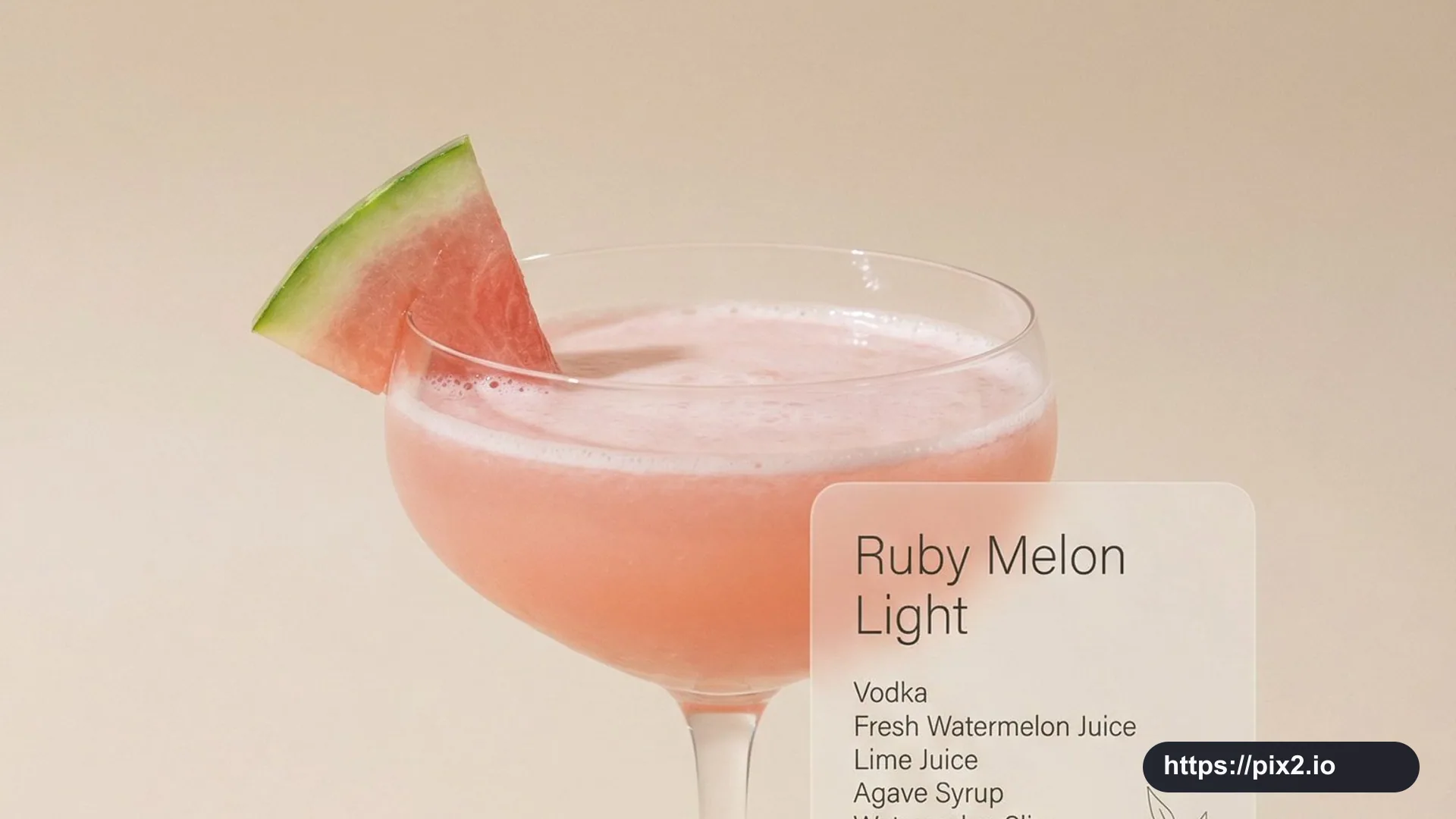 Minimalist Ruby Melon Cocktail Photo