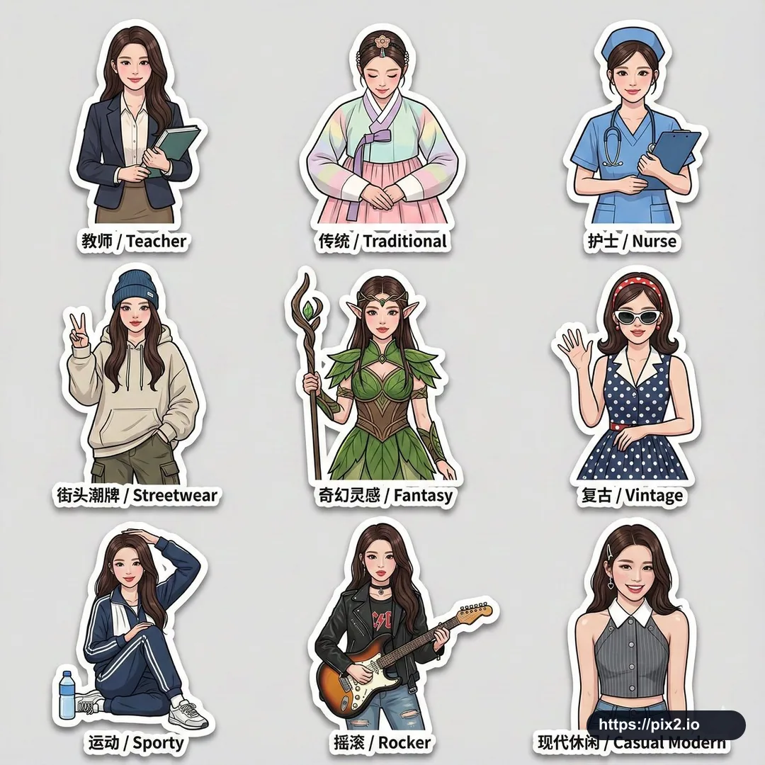 Fashion Outfit Sticker Pack