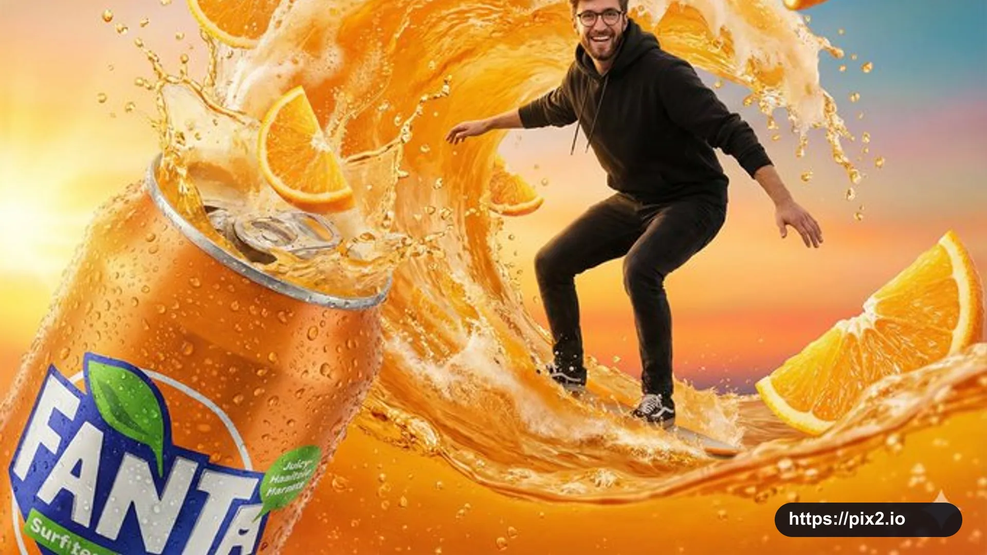 Orange Soda Wave Surfer